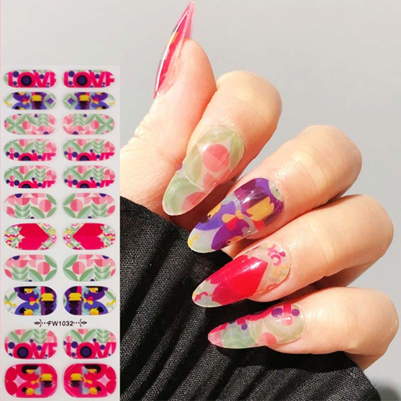 single row bronzing gradient Nail jel wraps